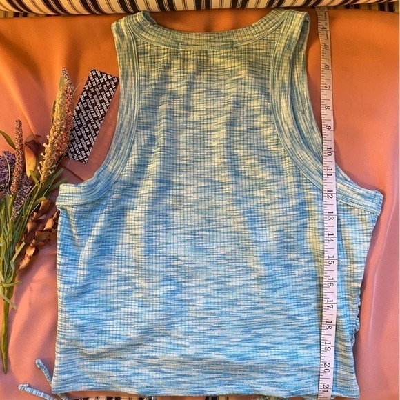 Almost Famous New Size XL Tank Top Blue Cameo Pastel Knit Sleeveless Tie Details - Picture 7 of 10